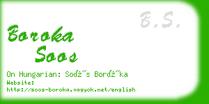 boroka soos business card